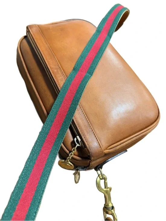 Gucci Leather Crossbody Bag with Sherry Web and Leather Strap - Picture 10 of 16
